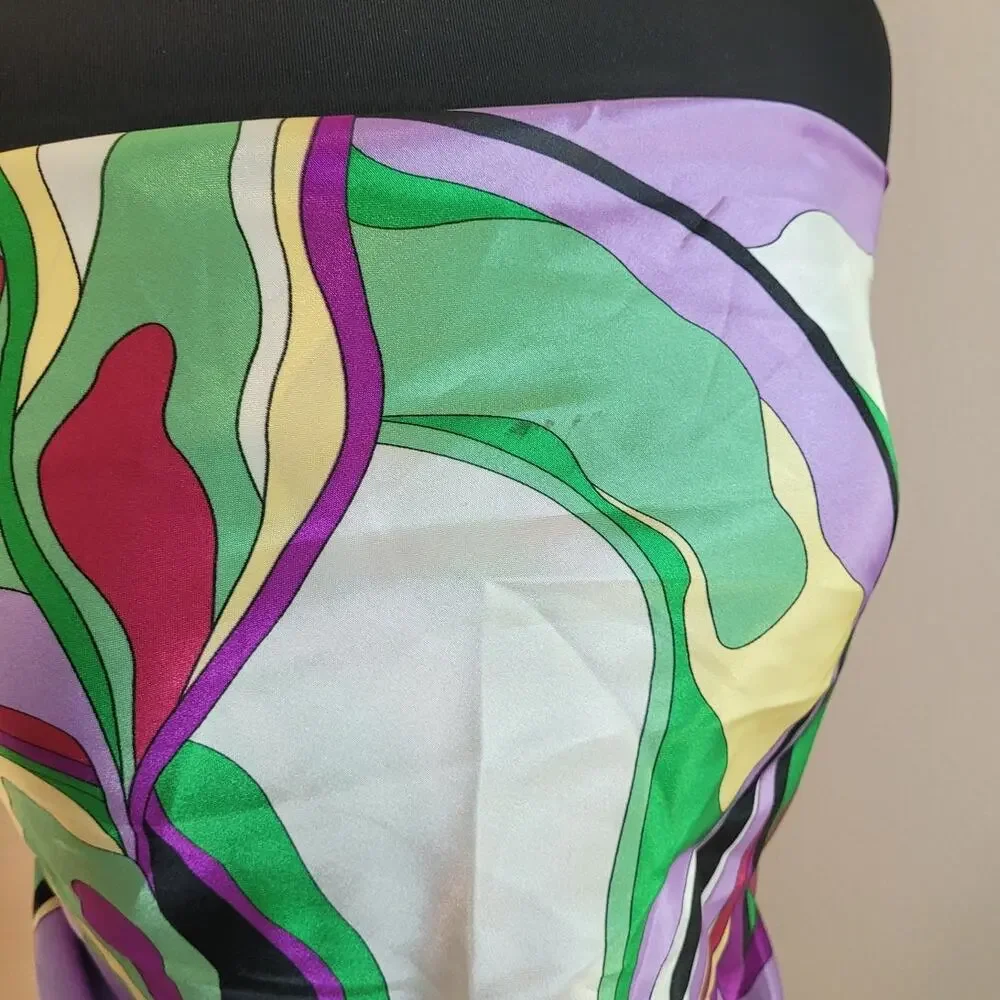 Dennis Basso Vintage Mod Abstract Satin Scarf 35